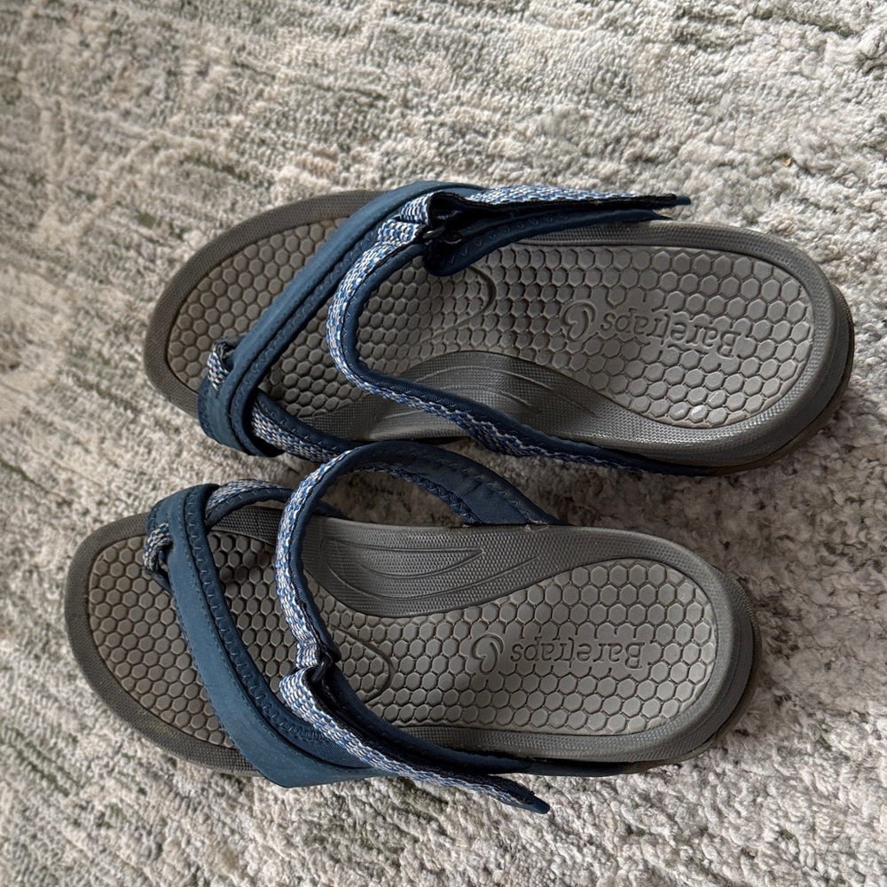 BareTraps Blue and Gray Adjustable Slide Sandals